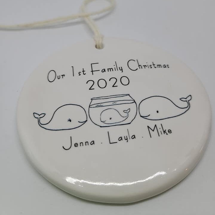 Ornament: Personalized Line Drawn Family
