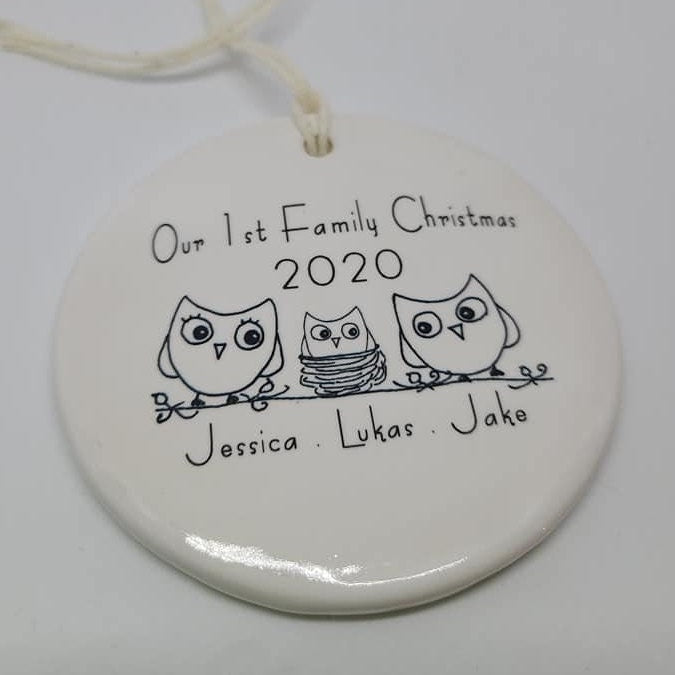 Ornament: Personalized Line Drawn Family