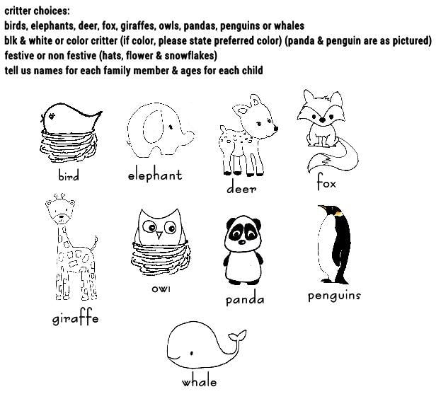 Ornament: Personalized Line Drawn Family