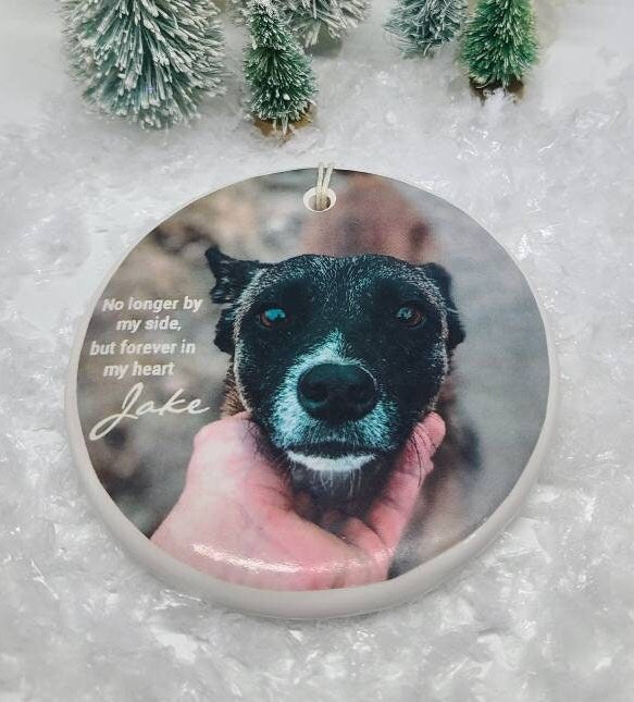 Pet Memorial Ornament, Sympathy Gift, Dog, Cat - no longer by my side but forever in my heart...