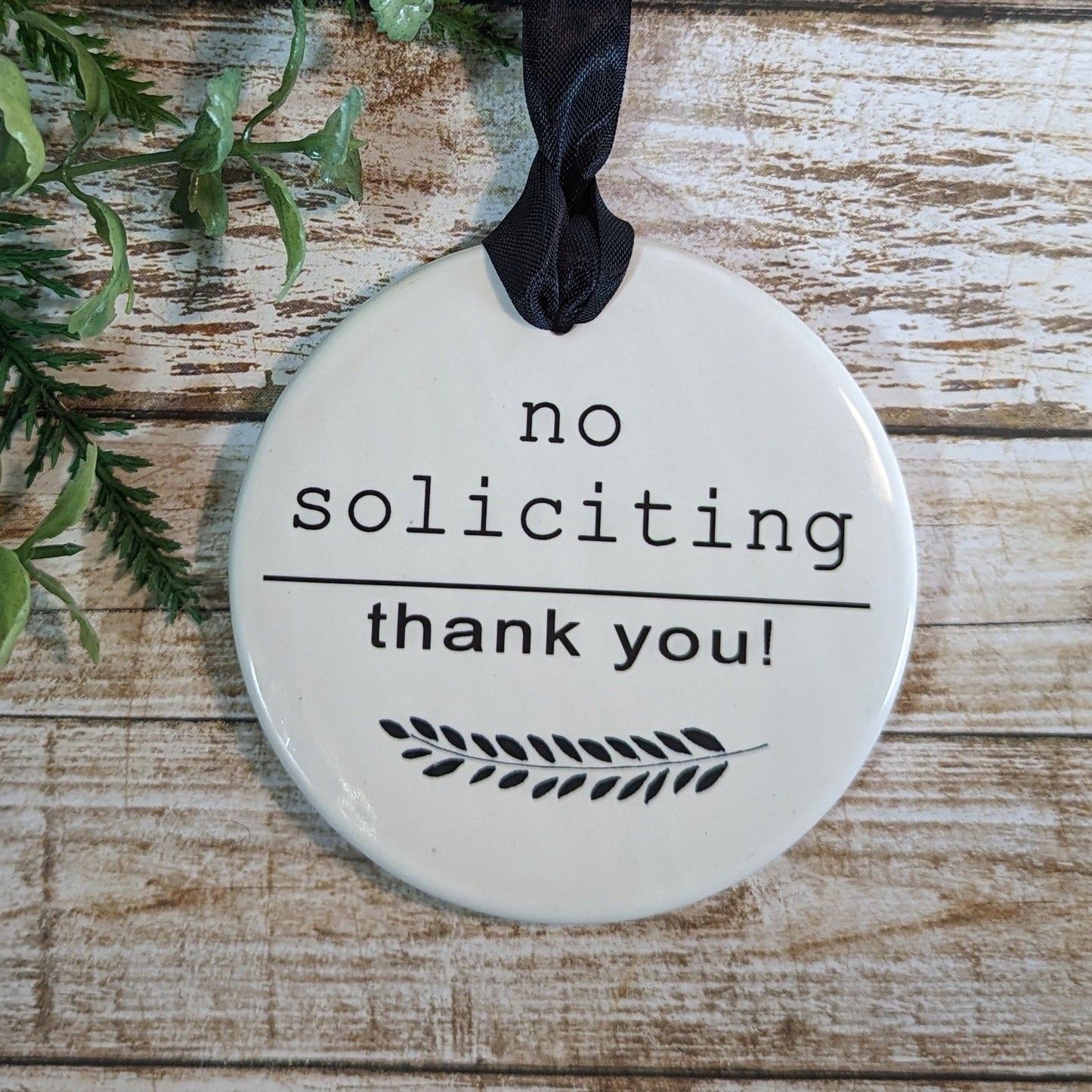 Sign No Soliciting, No Soliciting Sign, Ceramic Sign, Do Not Knock Sign - different sizes and styles available
