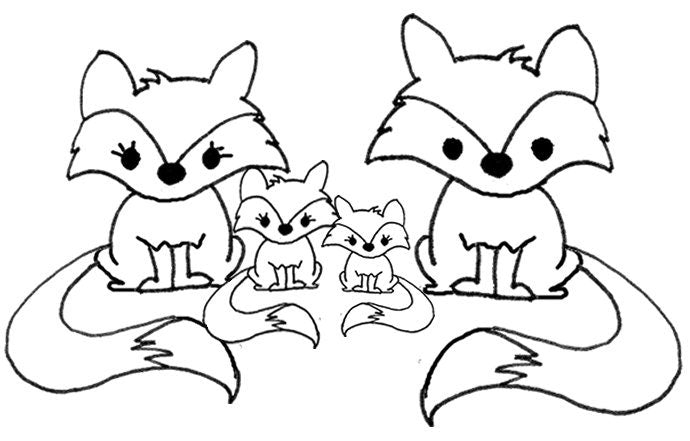 Easel Sign: Personalized Line Drawn Family Name with Critters