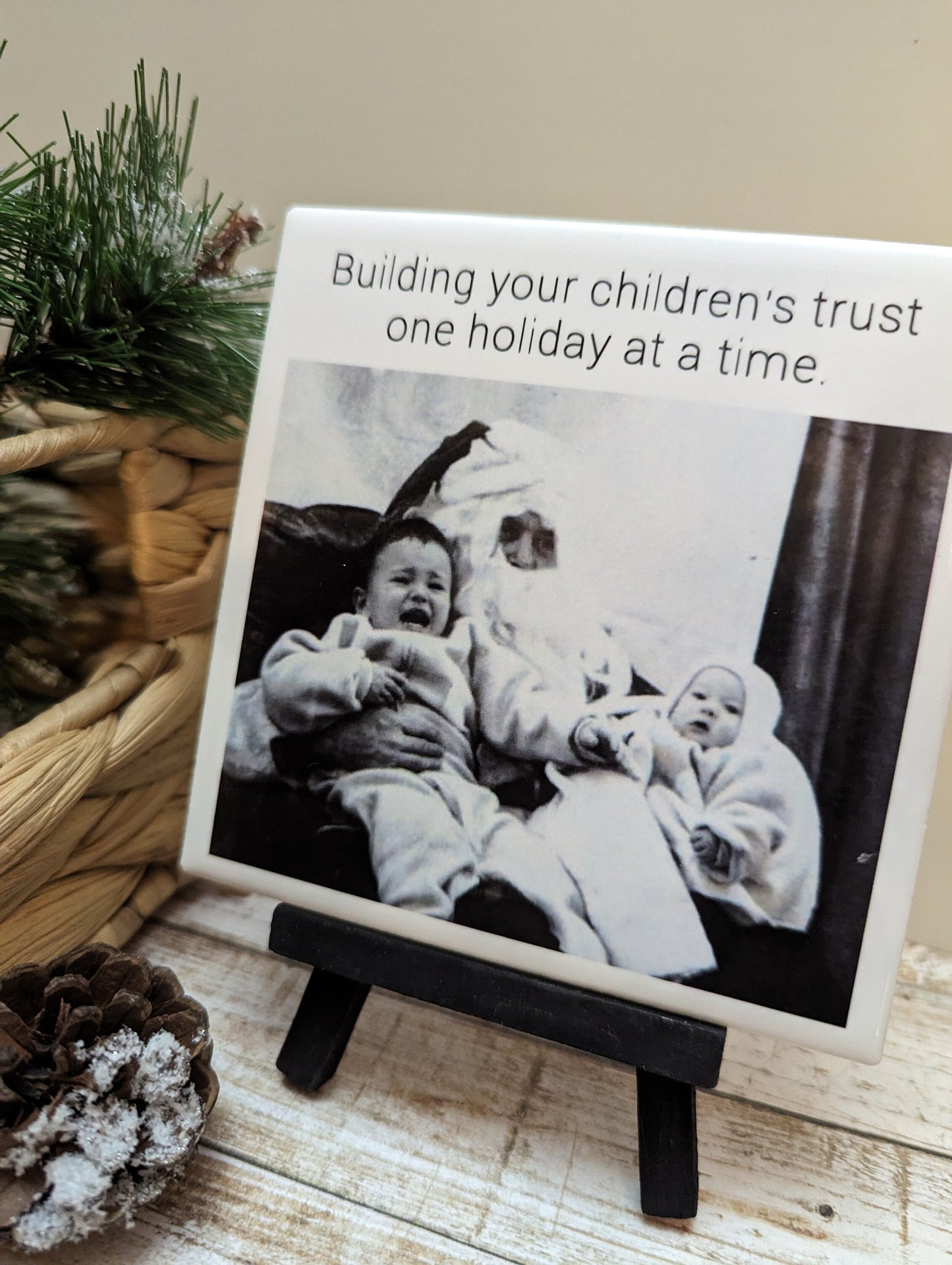 Easel Sign: Funny Christmas, Trust