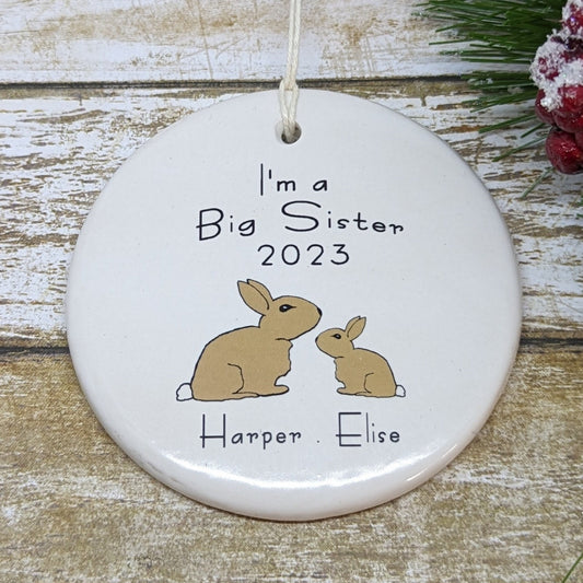 Ornament: Personalized Line Drawn Big Sister or Big Brother, Sibling