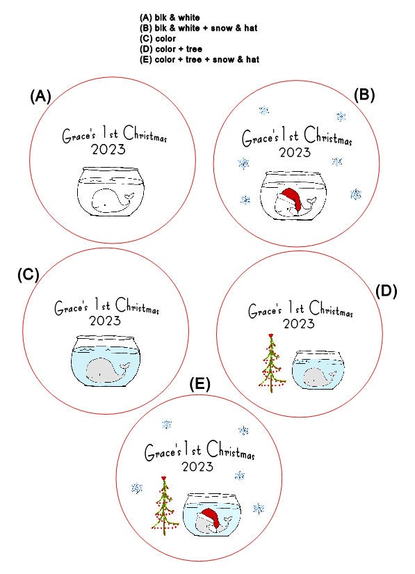 Baby's 1st Christmas Custom Ornament, Line Drawn Ornament, Minimalist Ornament - with your child's name