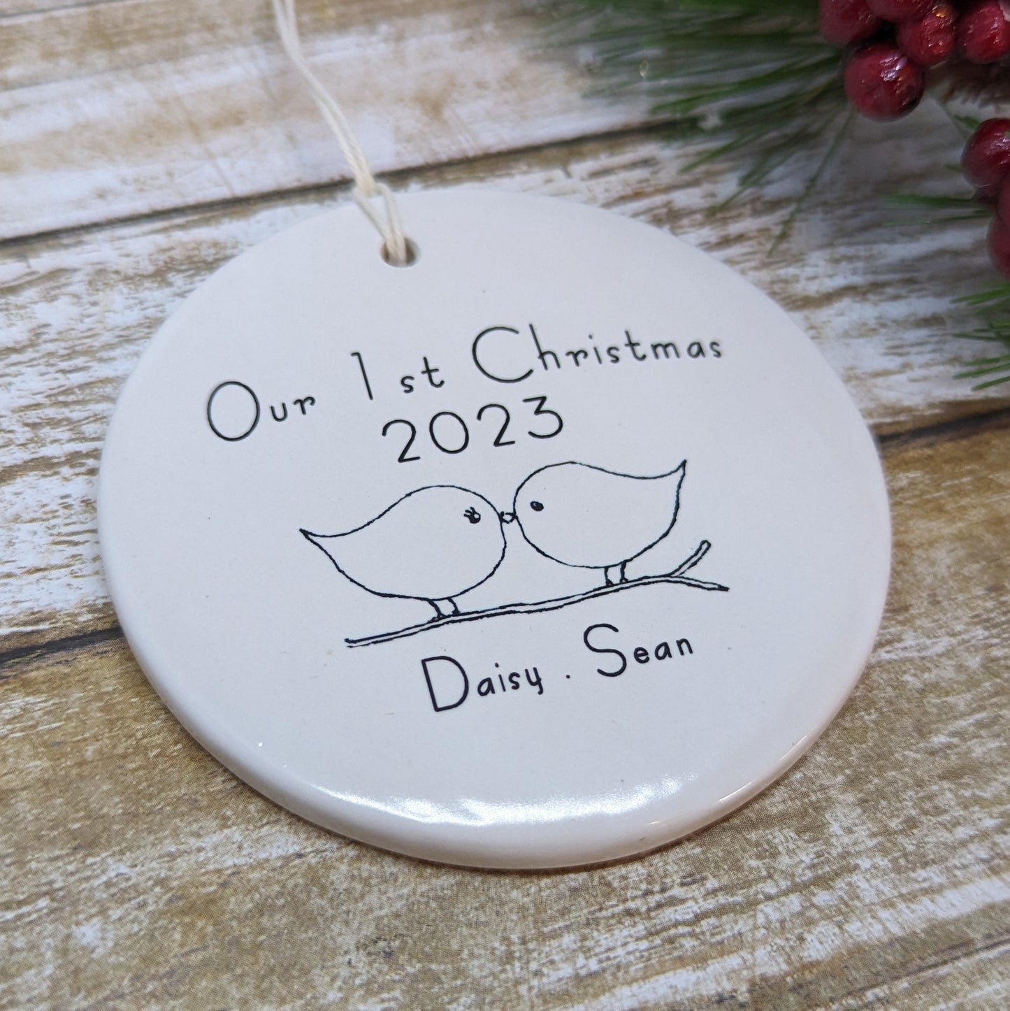 Ornament: Personalized Line Drawn Our First Christmas