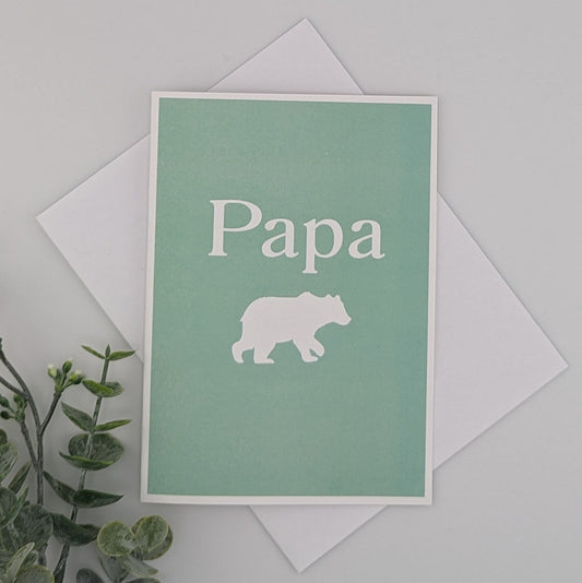 Dad Card - papa bear - your color choice