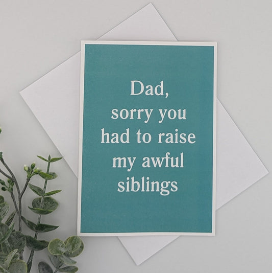 Dad Card - siblings - your color choice