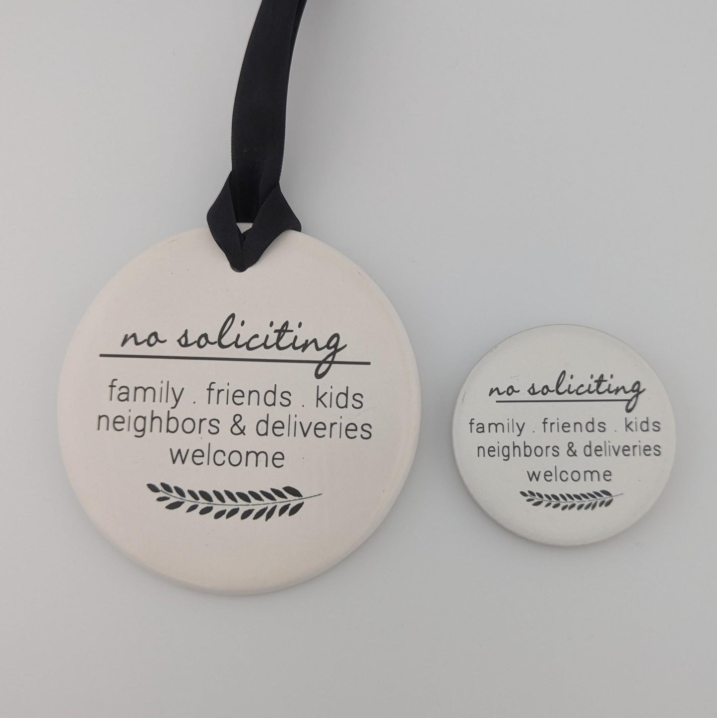 Sign No Soliciting, No Soliciting Sign, Ceramic Sign, Do Not Knock Sign - different sizes and styles available