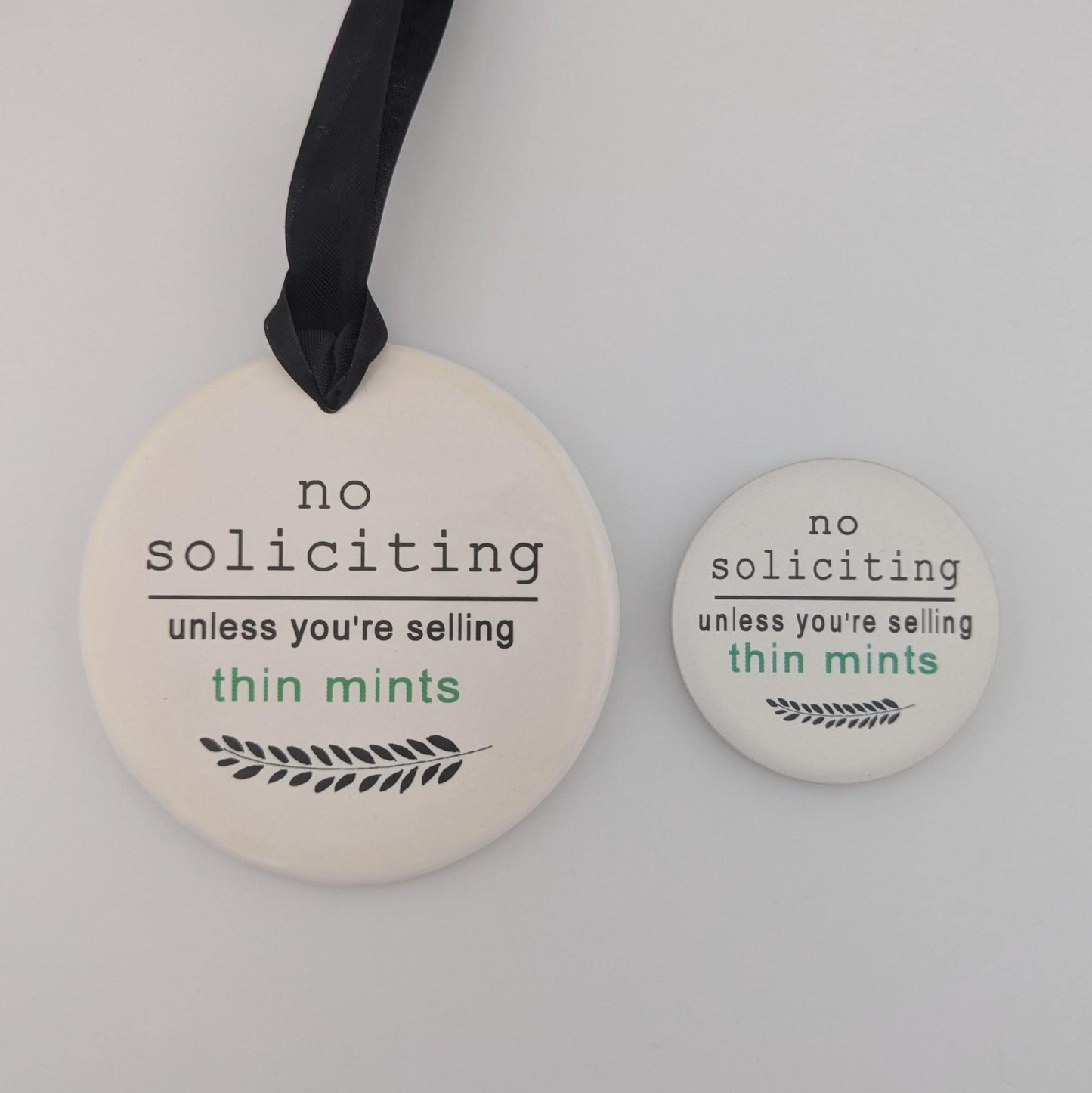 Sign Thin Mints, No Soliciting Sign, No Soliciting, Kid's Welcome - Sign No Soliciting, Ceramic Sign - different sizes and styles available