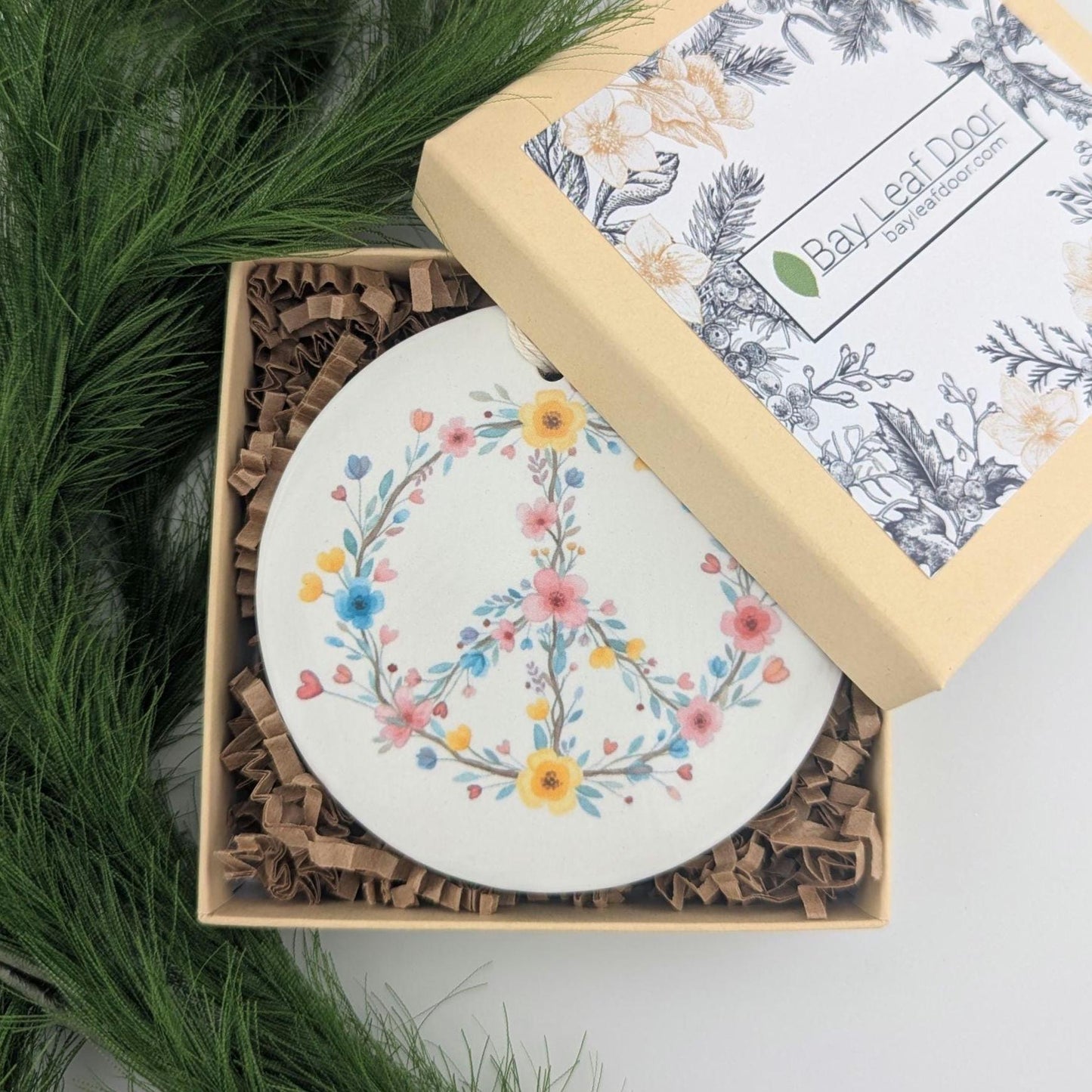 Ornament: Floral Peace Sign