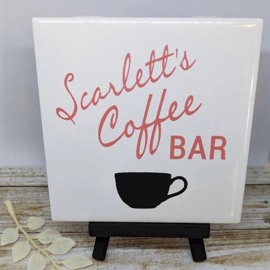 Custom Coffee Bar sign, easel sign, your name and easel color choice