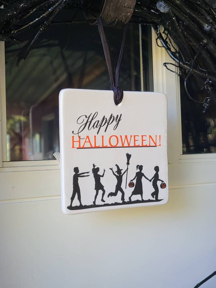 Sign Ceramic Happy Halloween Sign - different sizes to choose from