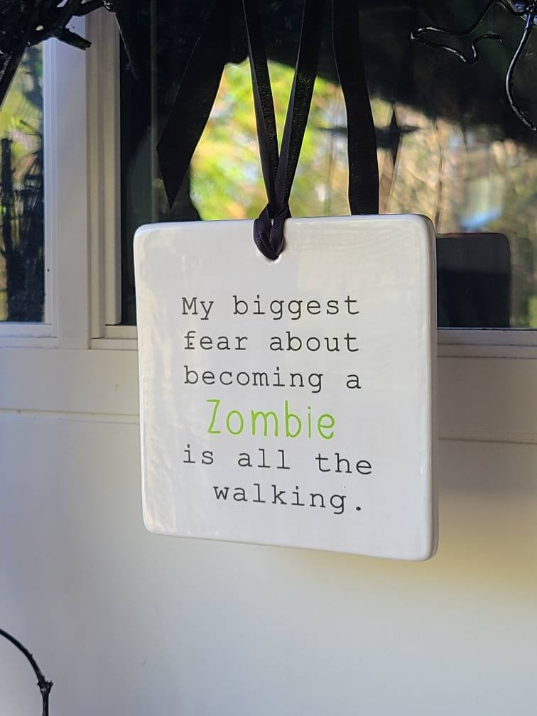 Sign Ceramic Zombie Sign - different sizes to choose from