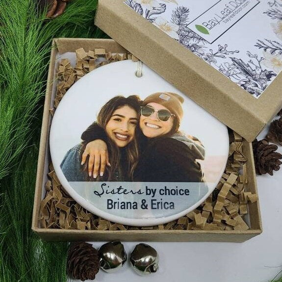 Ornament Friend, BFF,  Sister Ornament, Custom, Personalized - your photo with your best friend and your names