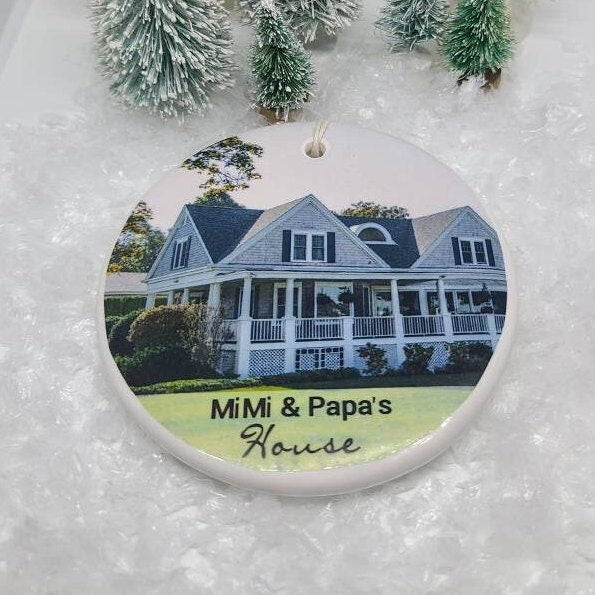 Ornament Grandma's House, Grandparent Ornament, Custom Ornament, Personalized Ornament, Grandchild - photo of grandparent's house