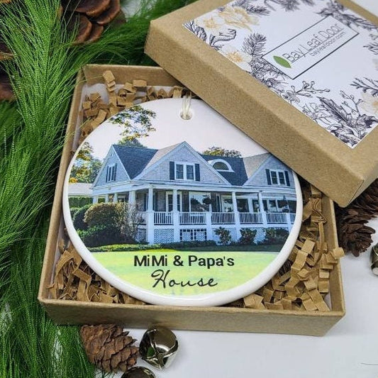 Ornament Grandma's House, Grandparent Ornament, Custom Ornament, Personalized Ornament, Grandchild - photo of grandparent's house