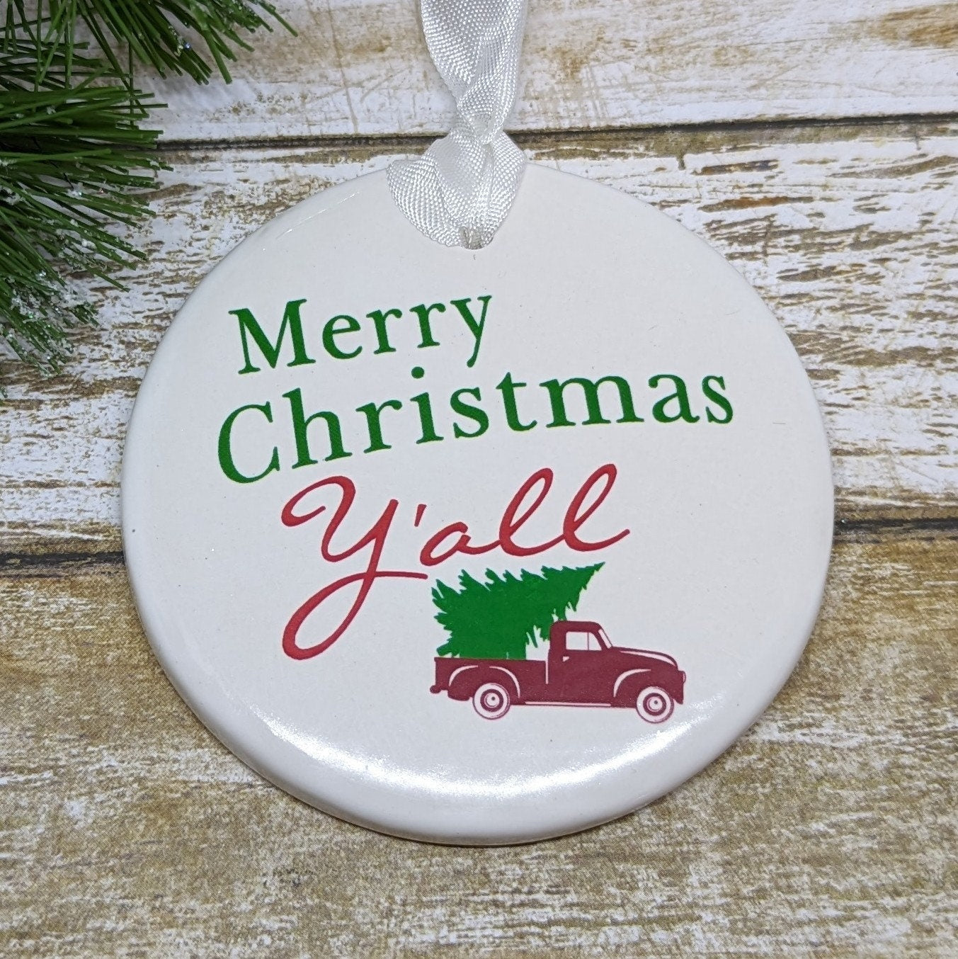 Sign Ceramic Merry Christmas Y'all sign - different sizes to choose from