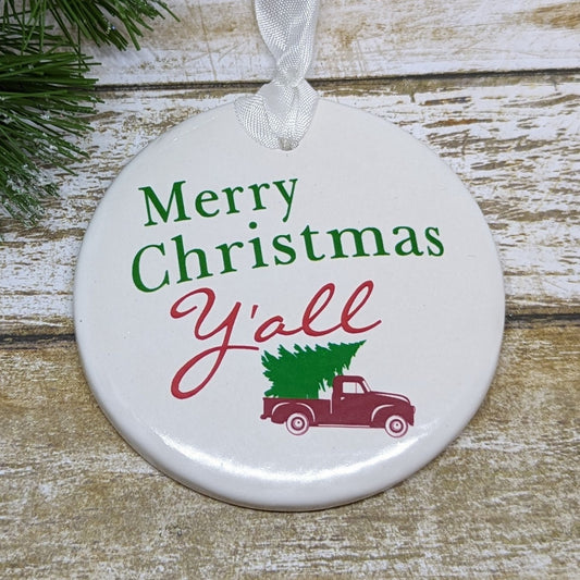 Sign Ceramic Merry Christmas Y'all sign - different sizes to choose from