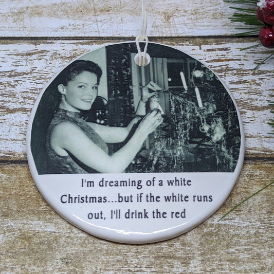 Ornament Snarky, Funny, Wine, Naughty List Christmas Ornament, Snarky Ornament, Vintage Style Ornament - 5 design choices