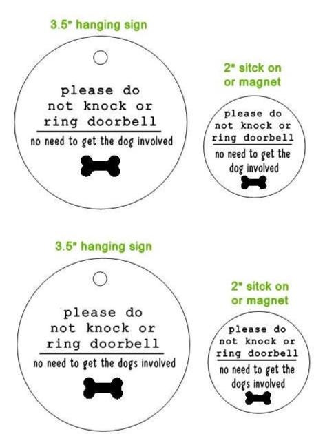 Sign Do Not Knock, Dog Sign, No Knocking Sign - dog or dogs option - different sizes available