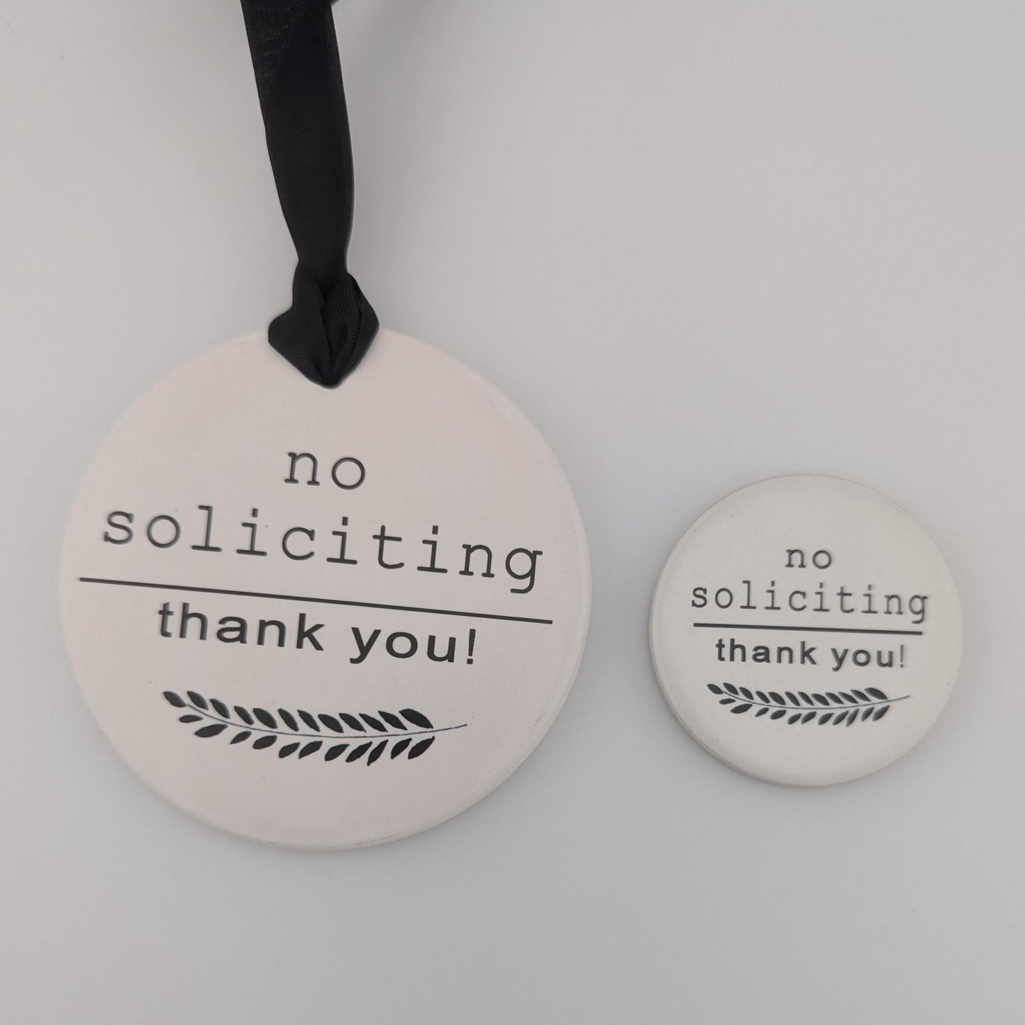 Sign No Soliciting, Ceramic Sign, No Soliciting Sign, family friends kids neighbors deliveries welcome - different sizes available