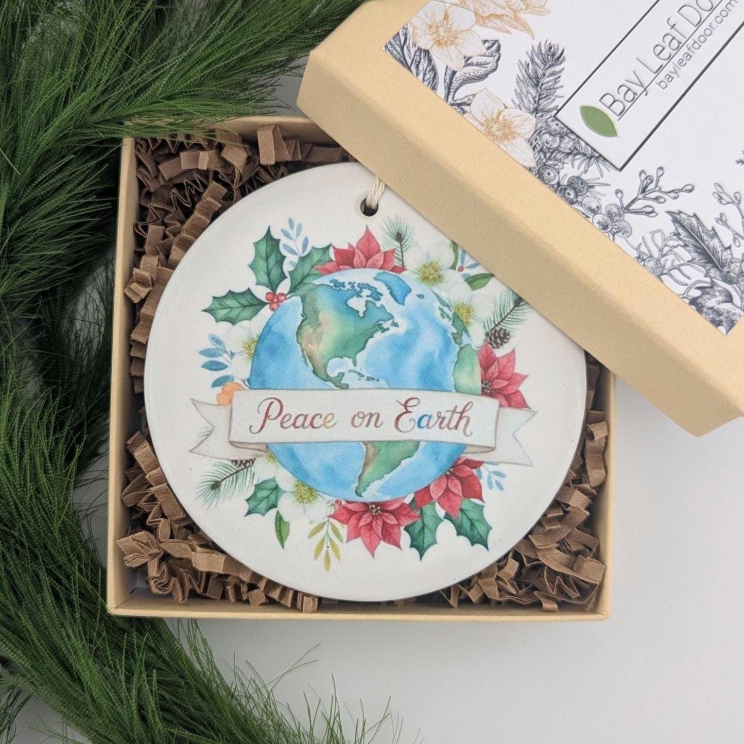 Ornament: Peace On Earth, Poinsettia Flowers