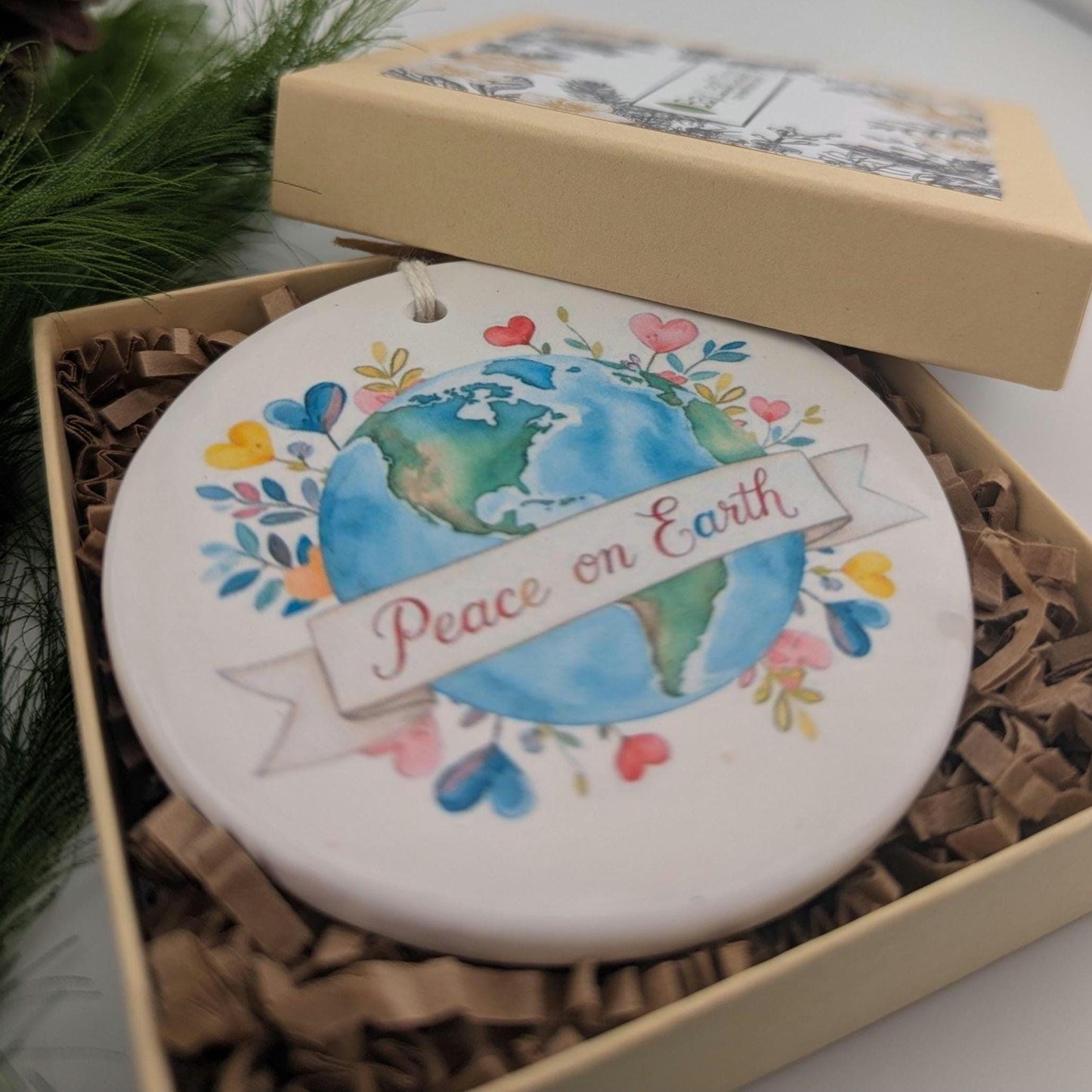 Ornament: Peace On Earth, Poinsettia Flowers