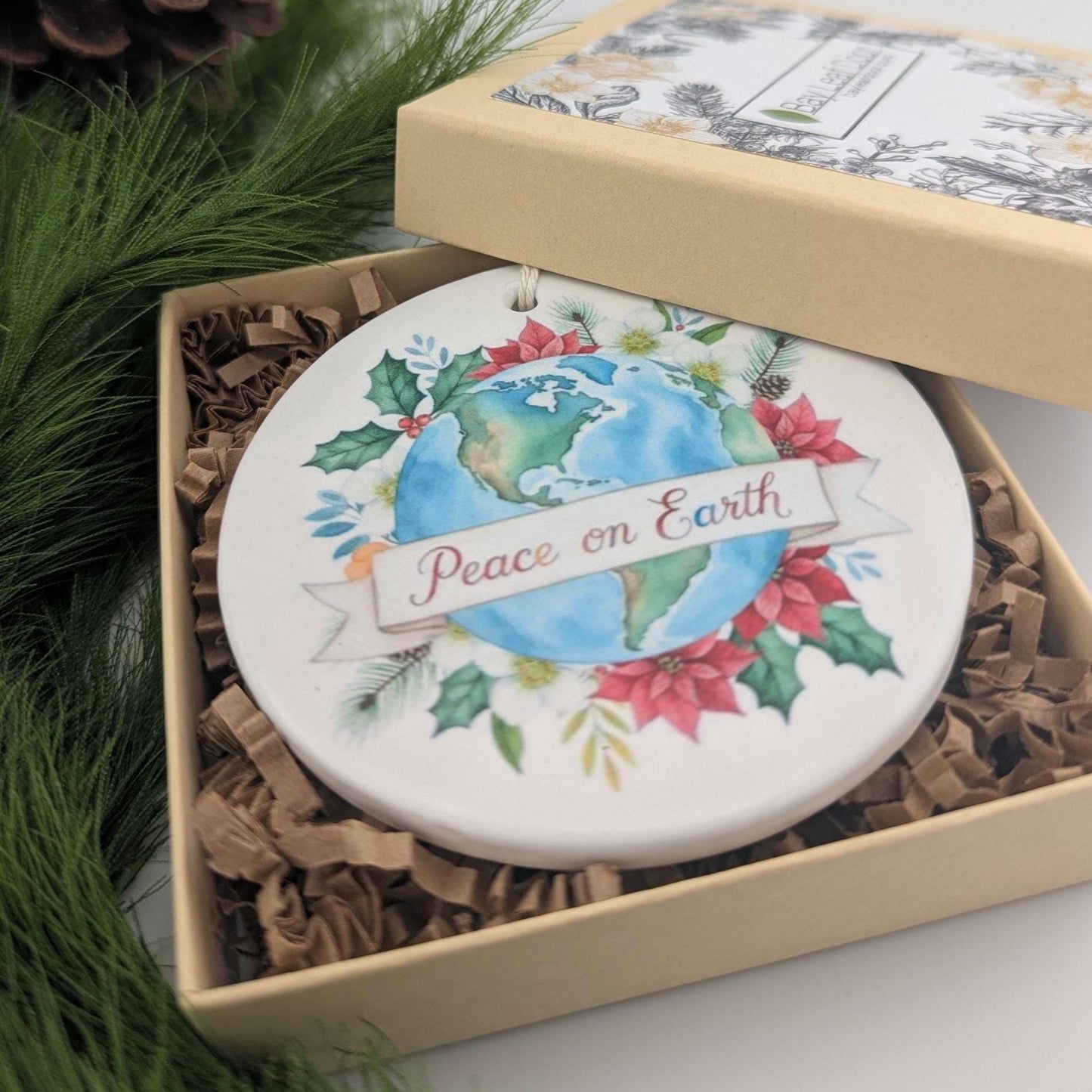 Ornament: Floral Peace Sign