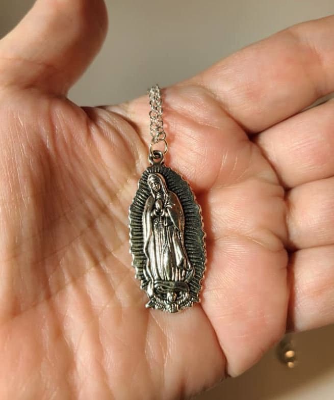 Silver Our Lady of Guadalupe Necklace