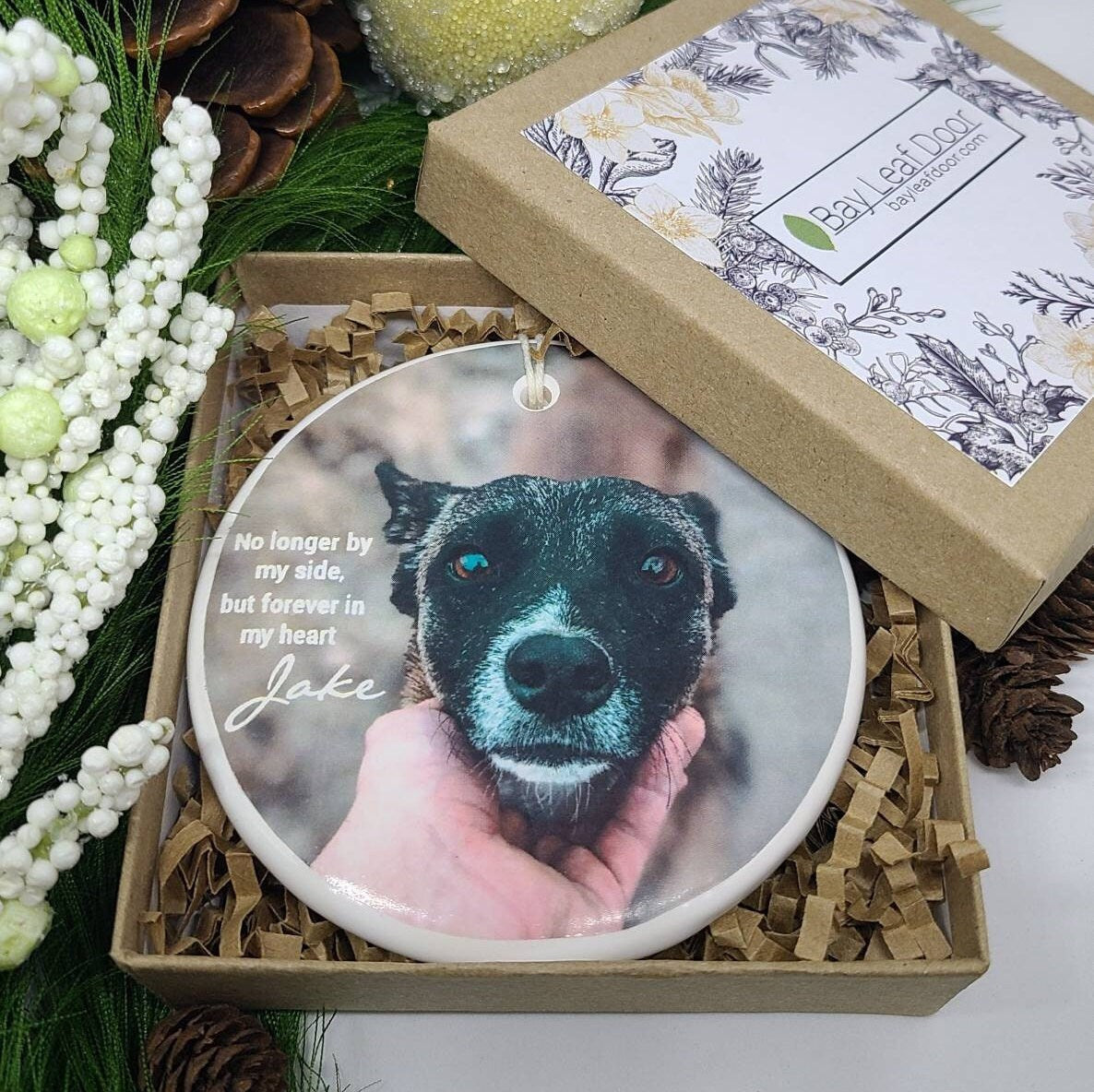 Pet Memorial Ornament, Sympathy Gift, Dog, Cat - no longer by my side but forever in my heart...