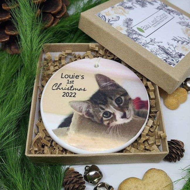 Personalized Dog Ornament, Cat, Rescue, Pet, Reptile, Photo Ornament, Cat Ornament, Dog Ornament, Kitten, Puppy - your photo and pet's name