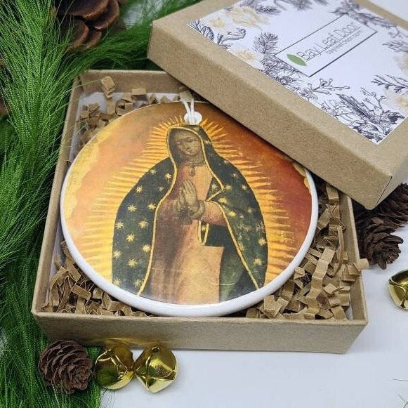 Ornament Our Lady of Guadalupe, Virgin Mary, Catholic Ornament, Christmas Ornament - warm image of our lady of guadalupe