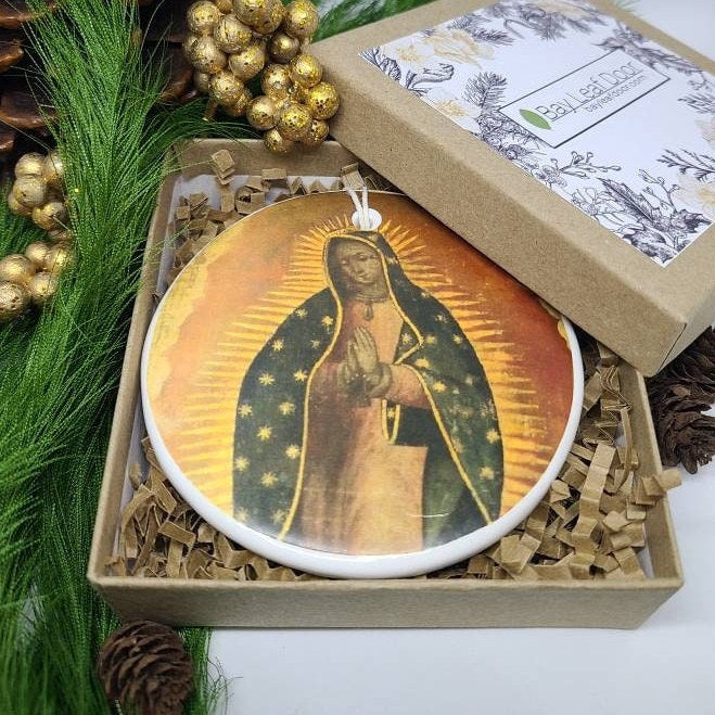 Ornament Our Lady of Guadalupe, Virgin Mary, Catholic Ornament, Christmas Ornament - warm image of our lady of guadalupe