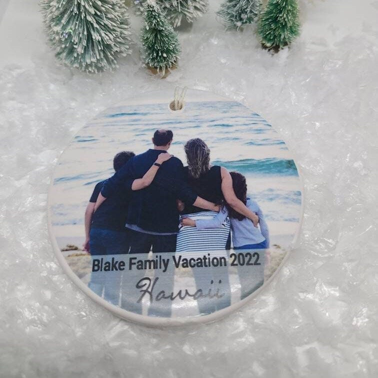 Ornament Vacation, Family Vacation, Personalized Ornament, Custom Christmas Ornament - family vacation photo ornament