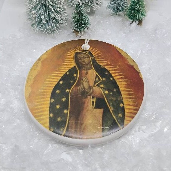 Ornament Our Lady of Guadalupe, Virgin Mary, Catholic Ornament, Christmas Ornament - warm image of our lady of guadalupe