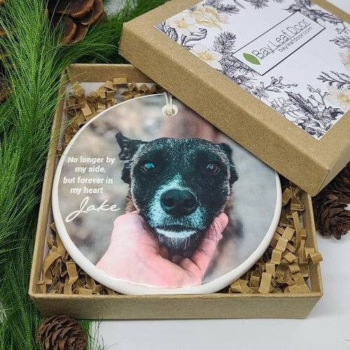 Pet Memorial Ornament, Sympathy Gift, Dog, Cat - no longer by my side but forever in my heart...