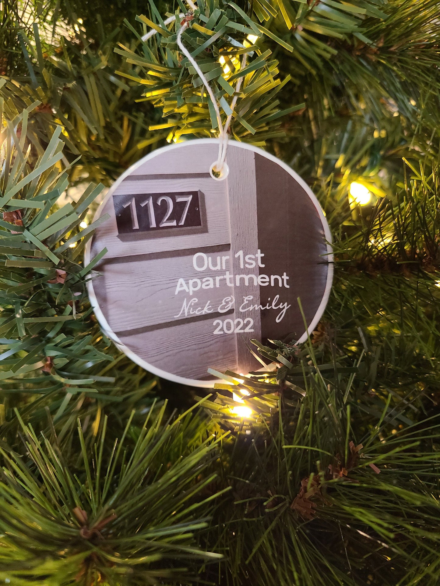 Ornament 1st Apartment, 1st Home, 1st Place, Our 1st Apartment Ornament, Couple Ornament - photo of your 1st apartment with your names