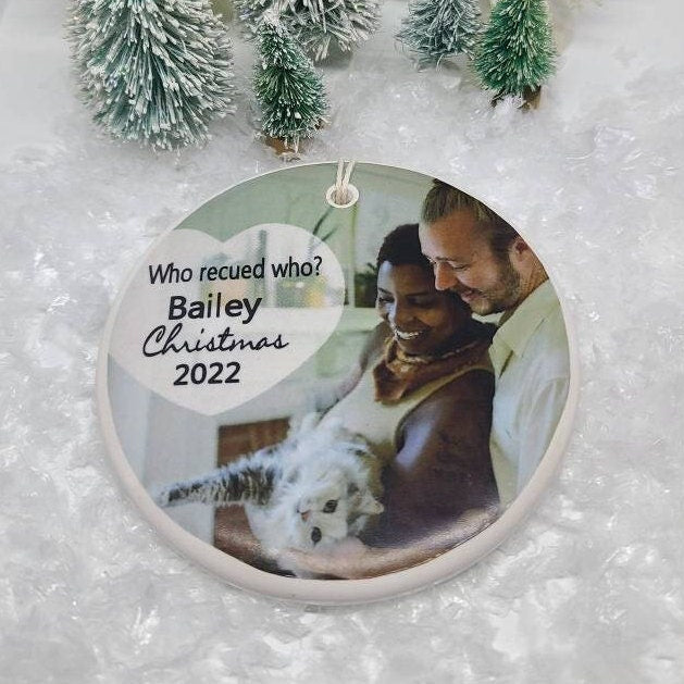 Personalized Dog Ornament, Cat, Rescue, Pet, Reptile, Photo Ornament, Cat Ornament, Dog Ornament, Kitten, Puppy - your photo and pet's name