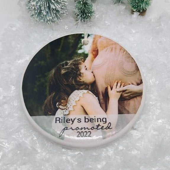 Ornament Promoted Big Sister, Big Brother, Sibling Ornament, Expecting Custom Personalized - photo of your child and their name