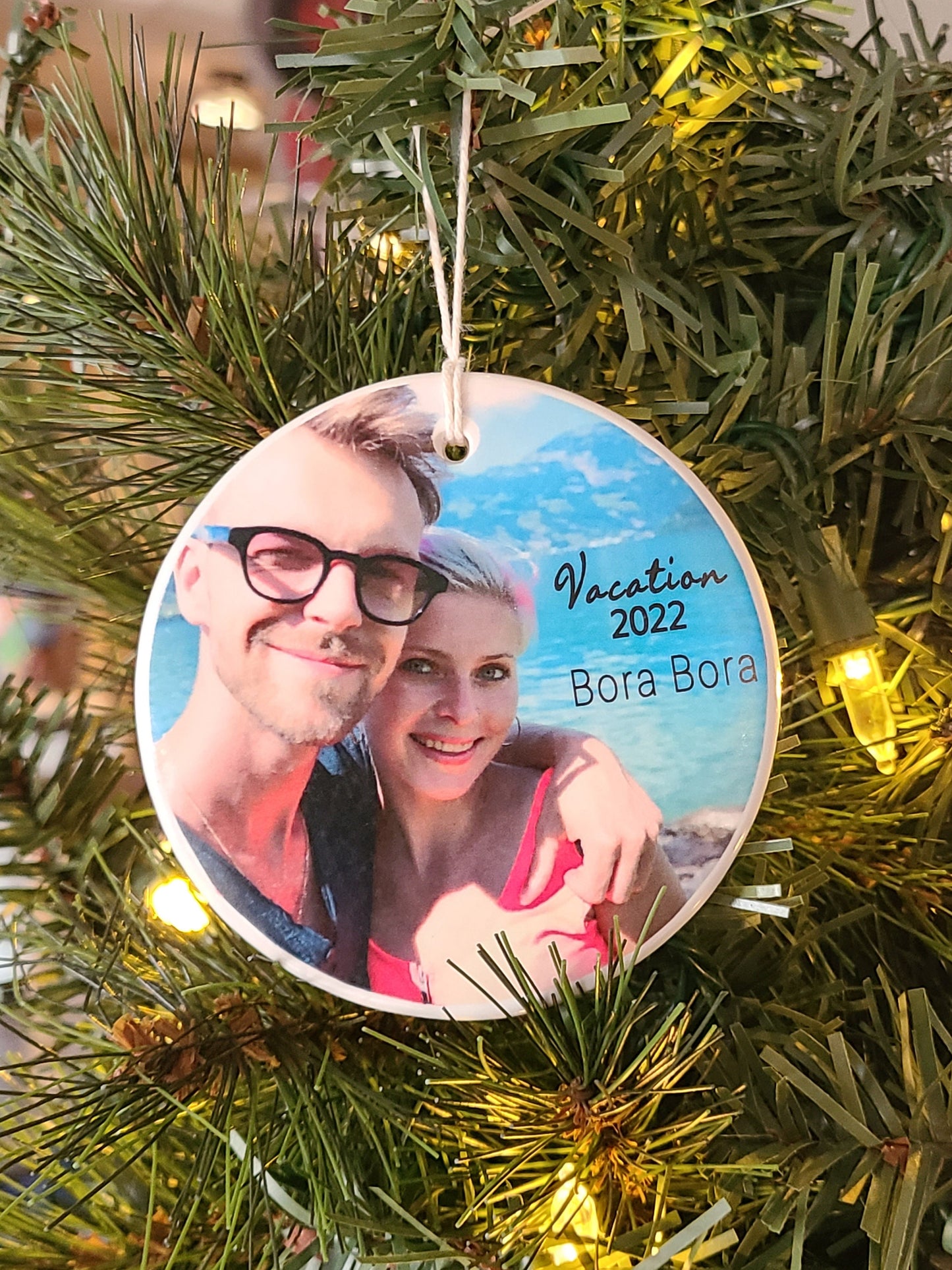 Ornament Vacation, Beach Ornament, Vacation Ornament, Travel, Trip - your vacation photo with destination