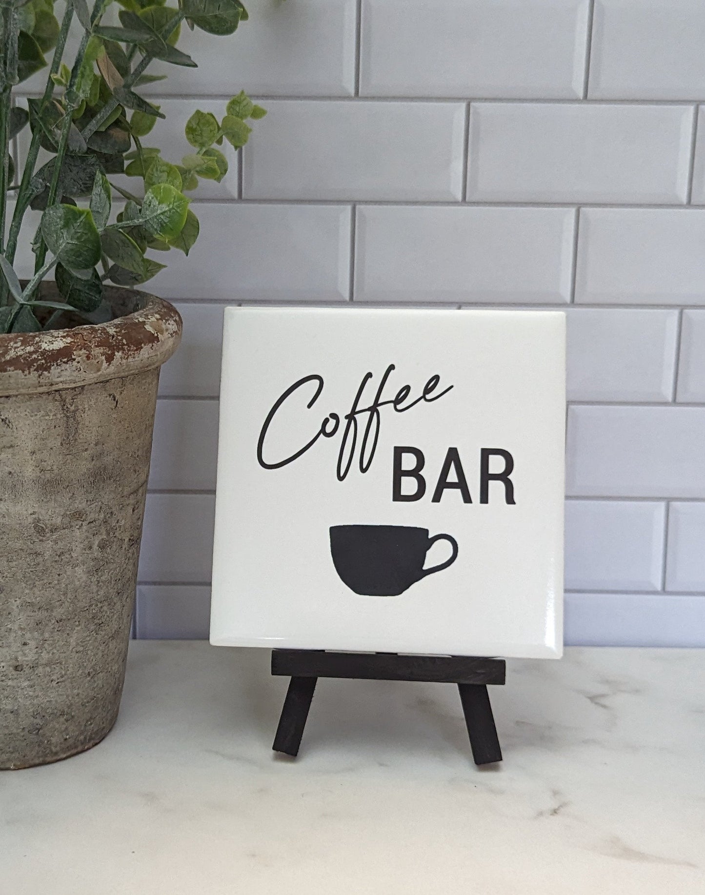 If you love me you'll bring me coffee sign, easel sign, fresh brewed coffee tile sign - easel included, your color choice