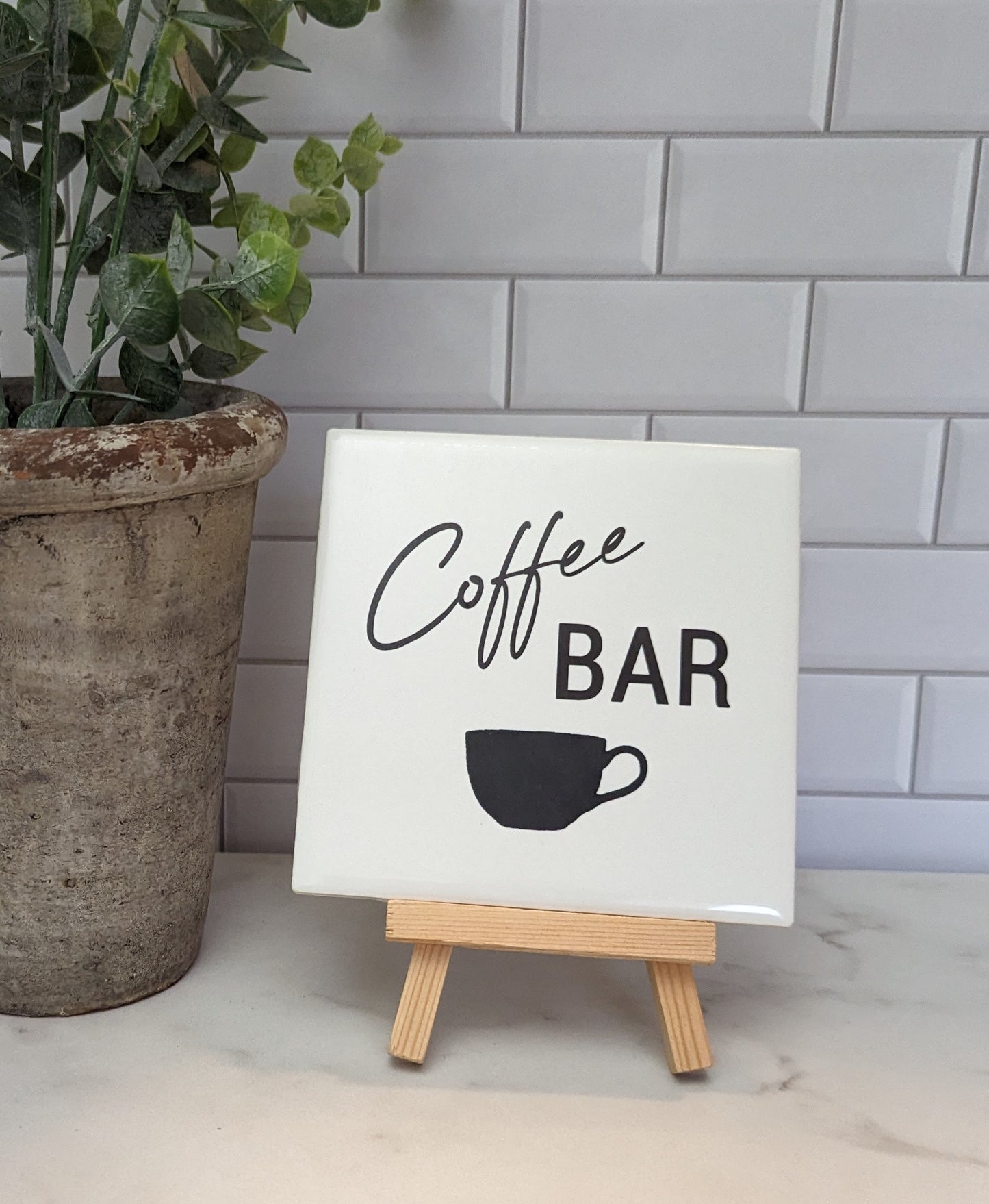 If you love me you'll bring me coffee sign, easel sign, fresh brewed coffee tile sign - easel included, your color choice