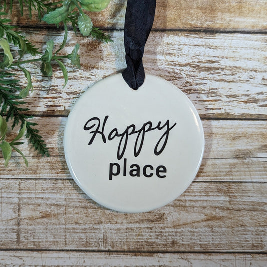 Sign Happy Place, Home Sign, Safe Sign, Ceramic Sign, Do Not Knock Sign - different sizes and styles available
