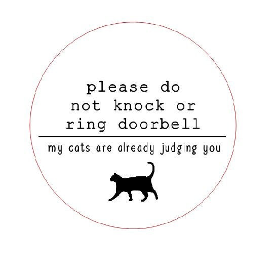 Sign Do Not Knock, Cat Sign, No Knocking Sign - cat/cats judging you - different sizes and styles available