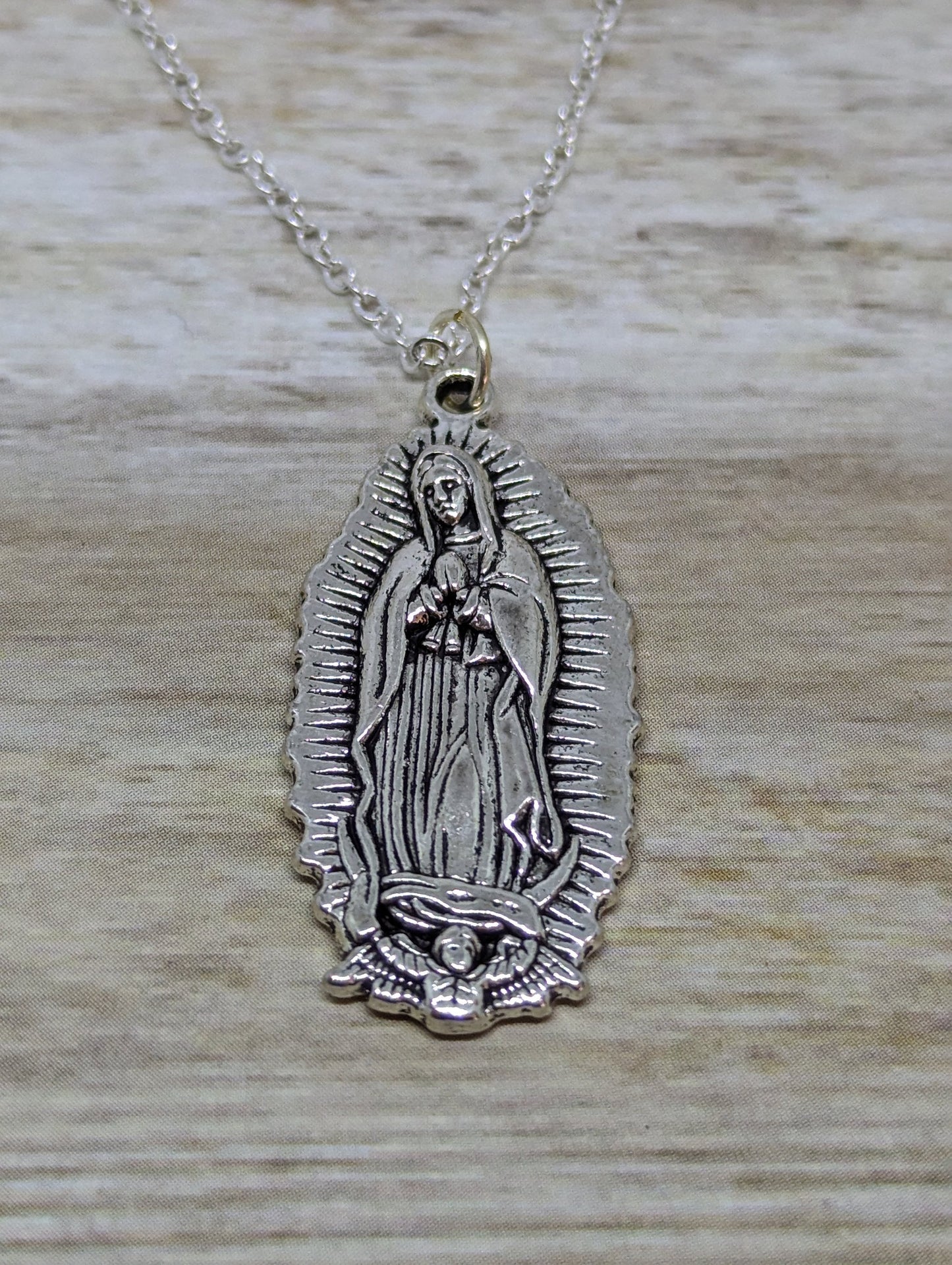 Silver Our Lady of Guadalupe Necklace