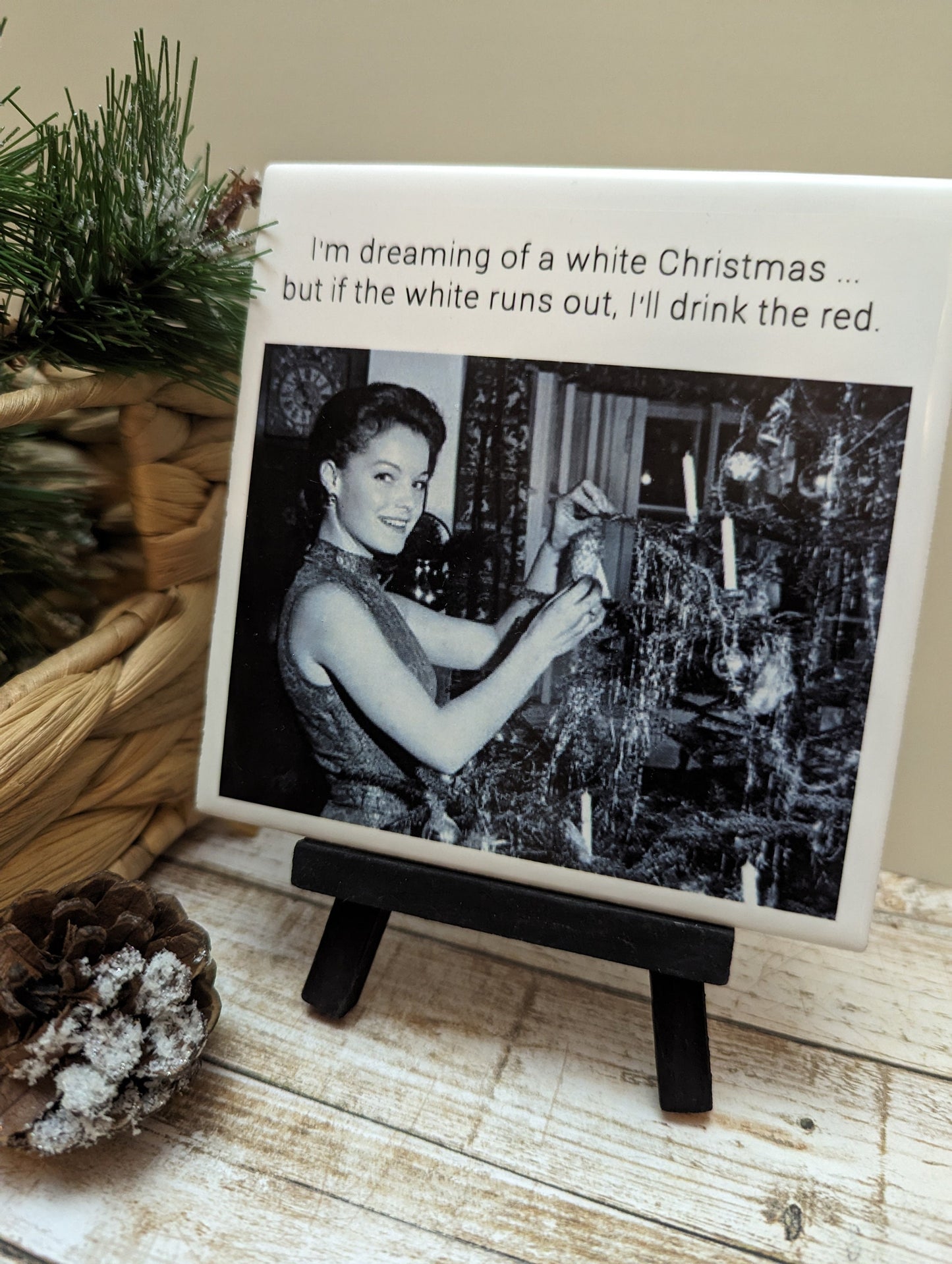 Funny Snarky Holiday Mini Easel Signs, funny signs, easel sign, tile sign - easel included, your color choice