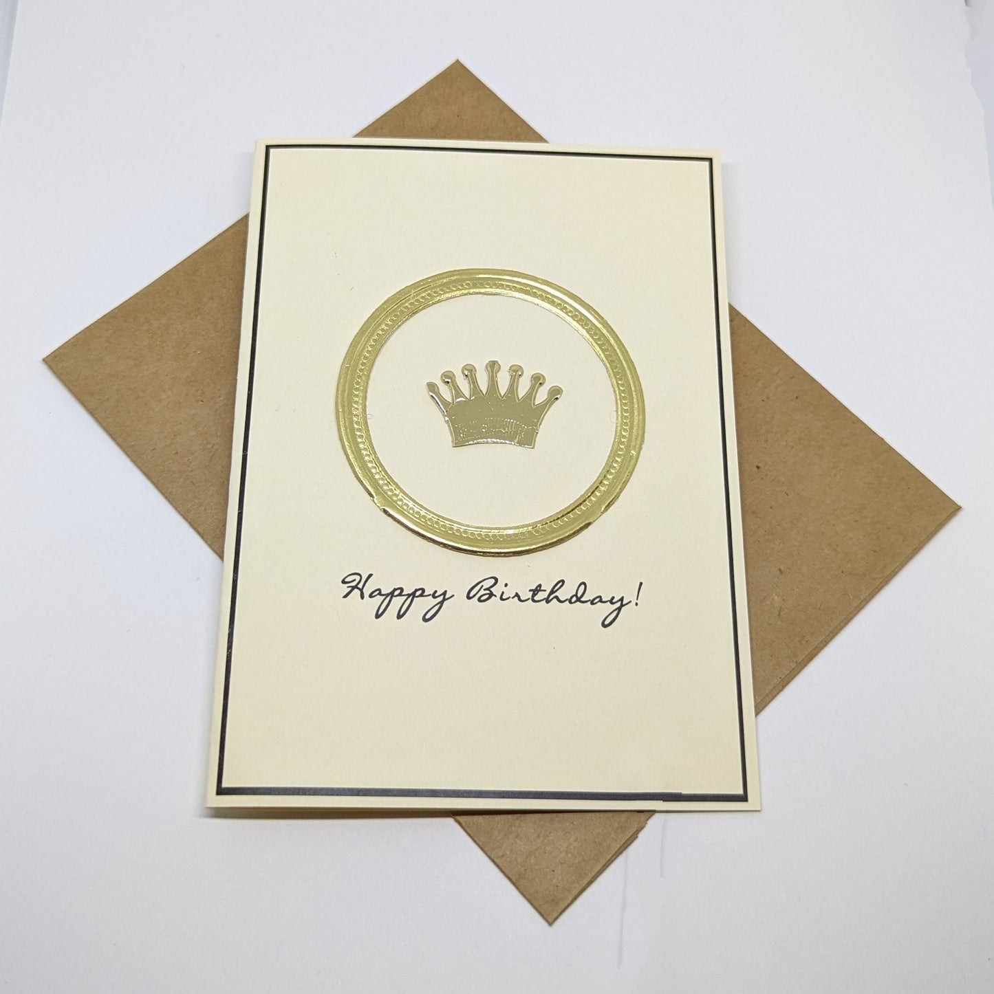 Happy Birthday Greeting Card - Die-Cut Foil Crown