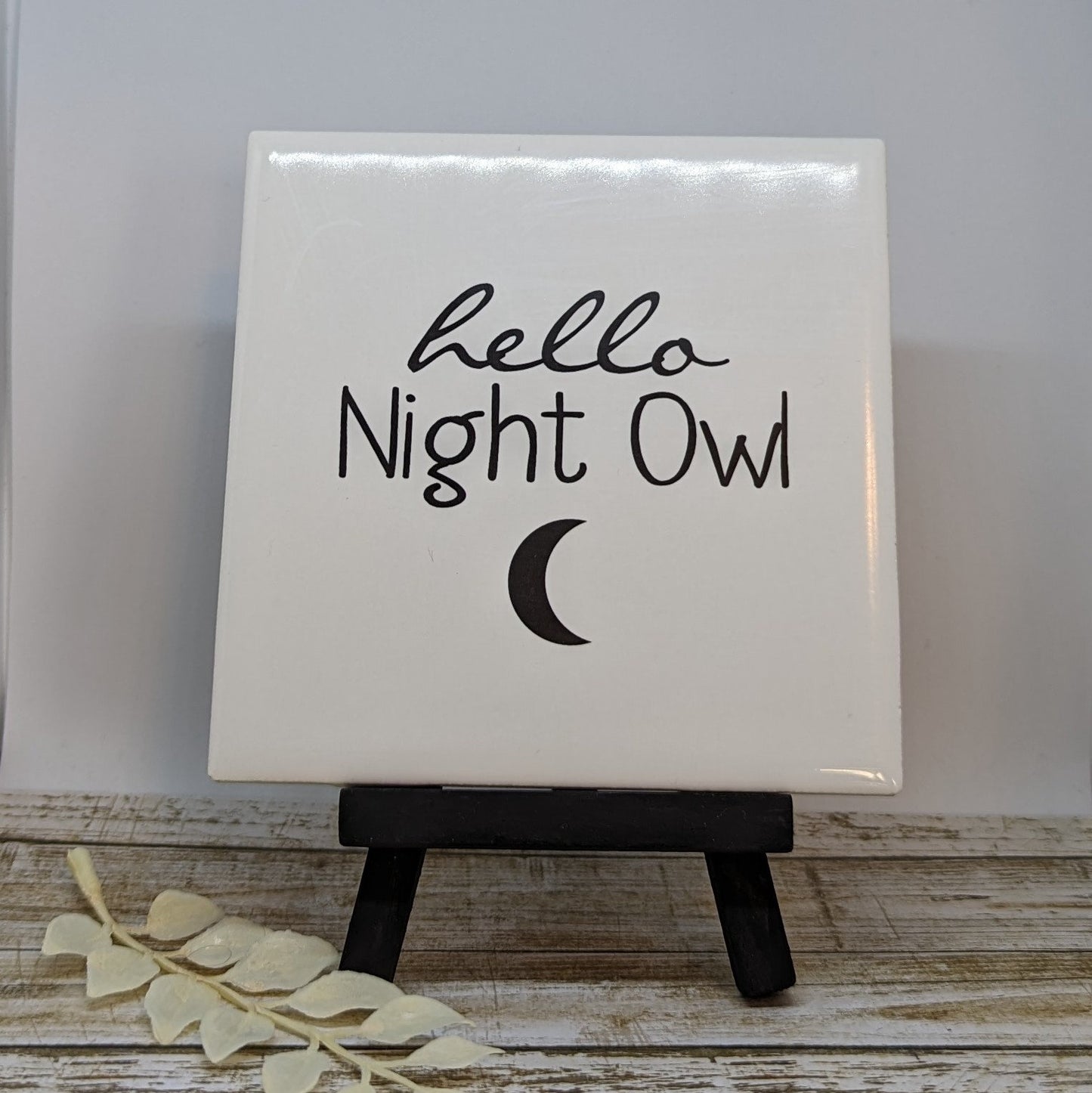 Night Owl Mini Easel Sign - easel included, your color choice